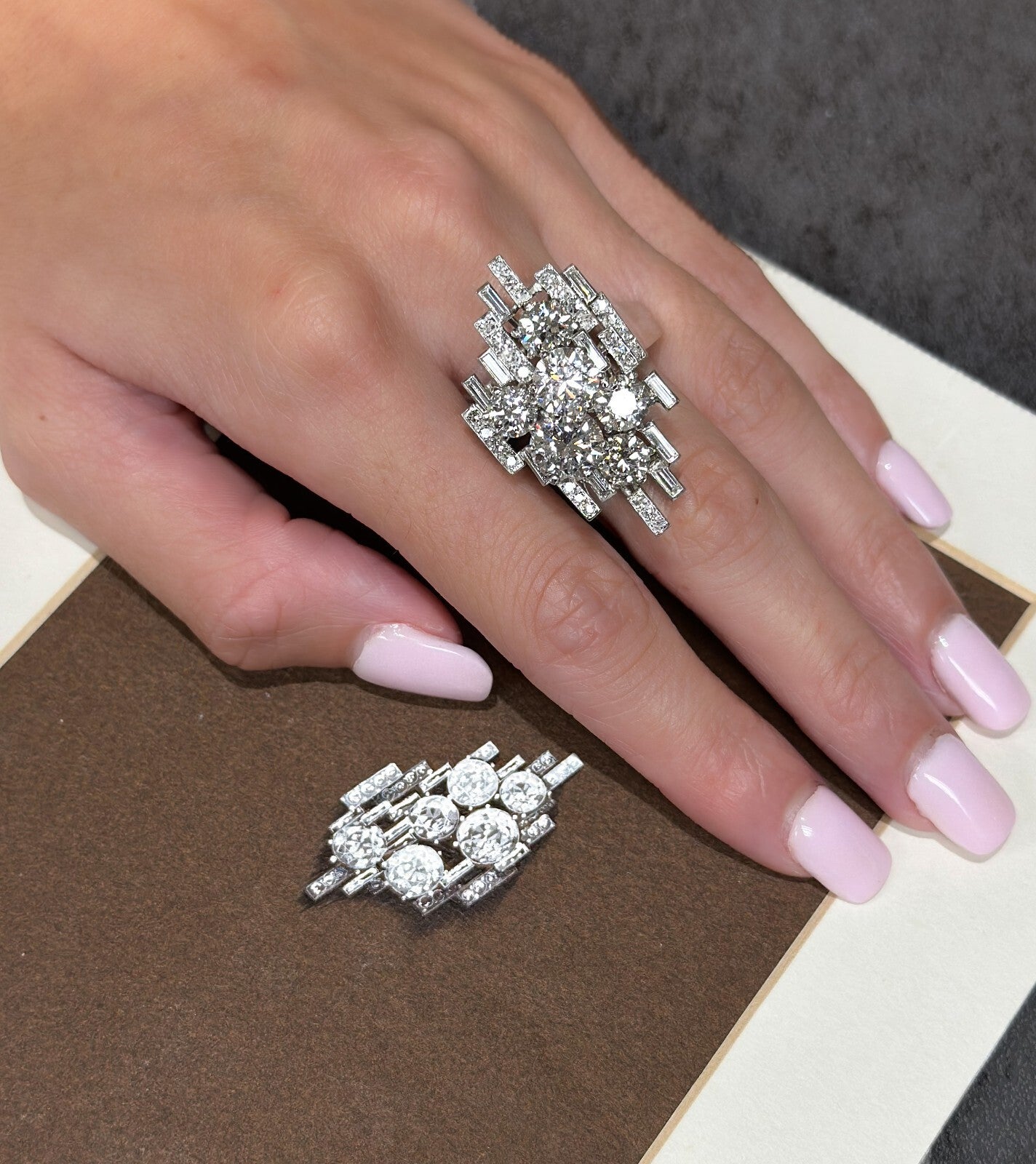 2.11ct Round Brilliant Diamond Cluster Ring — GIA Certified, Platinum