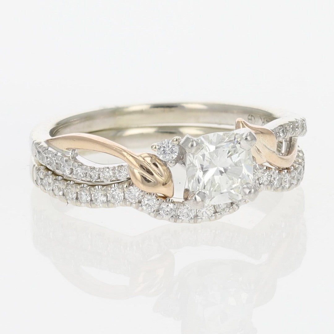 0.72ct Cushion Diamond Halo Engagement Ring — GIA Certified, Platinum