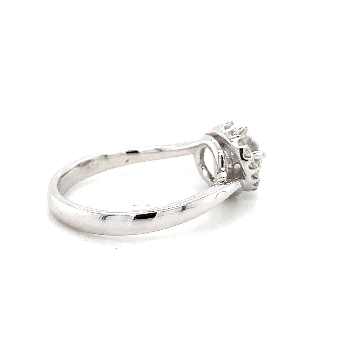 0.58ct Round Brilliant Diamond Milgrain Wedding Set — GIA Certified, 14k White Gold