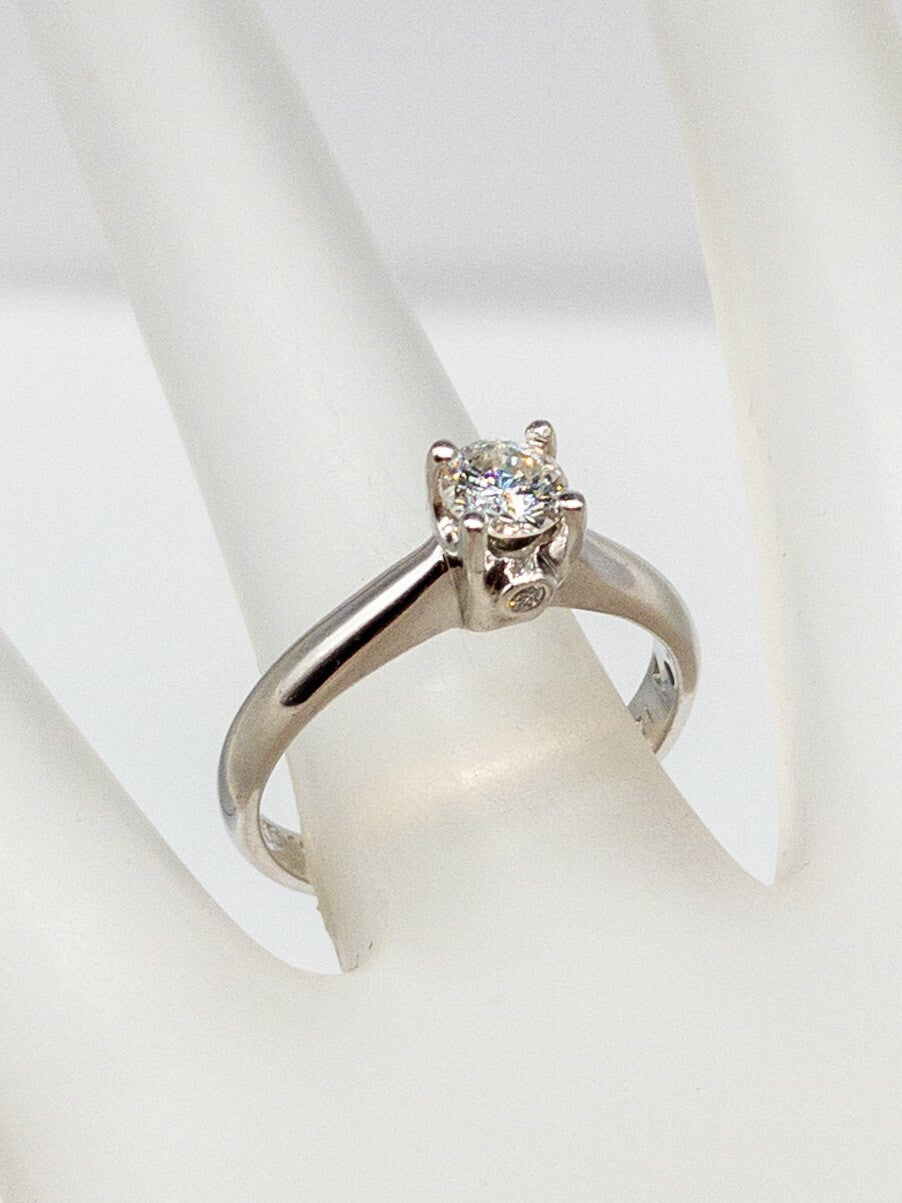 0.50ct Round Brilliant Diamond Cartier Ring — GIA Certified, 18k White Gold