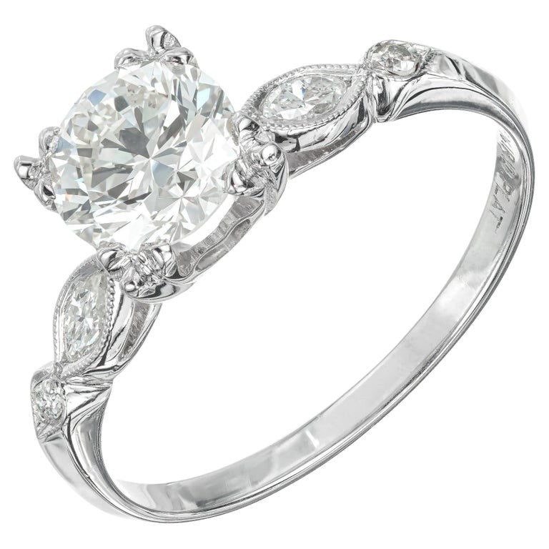 1.10ct Old Mine Cut Diamond Art Deco Ring — GIA Certified, Platinum