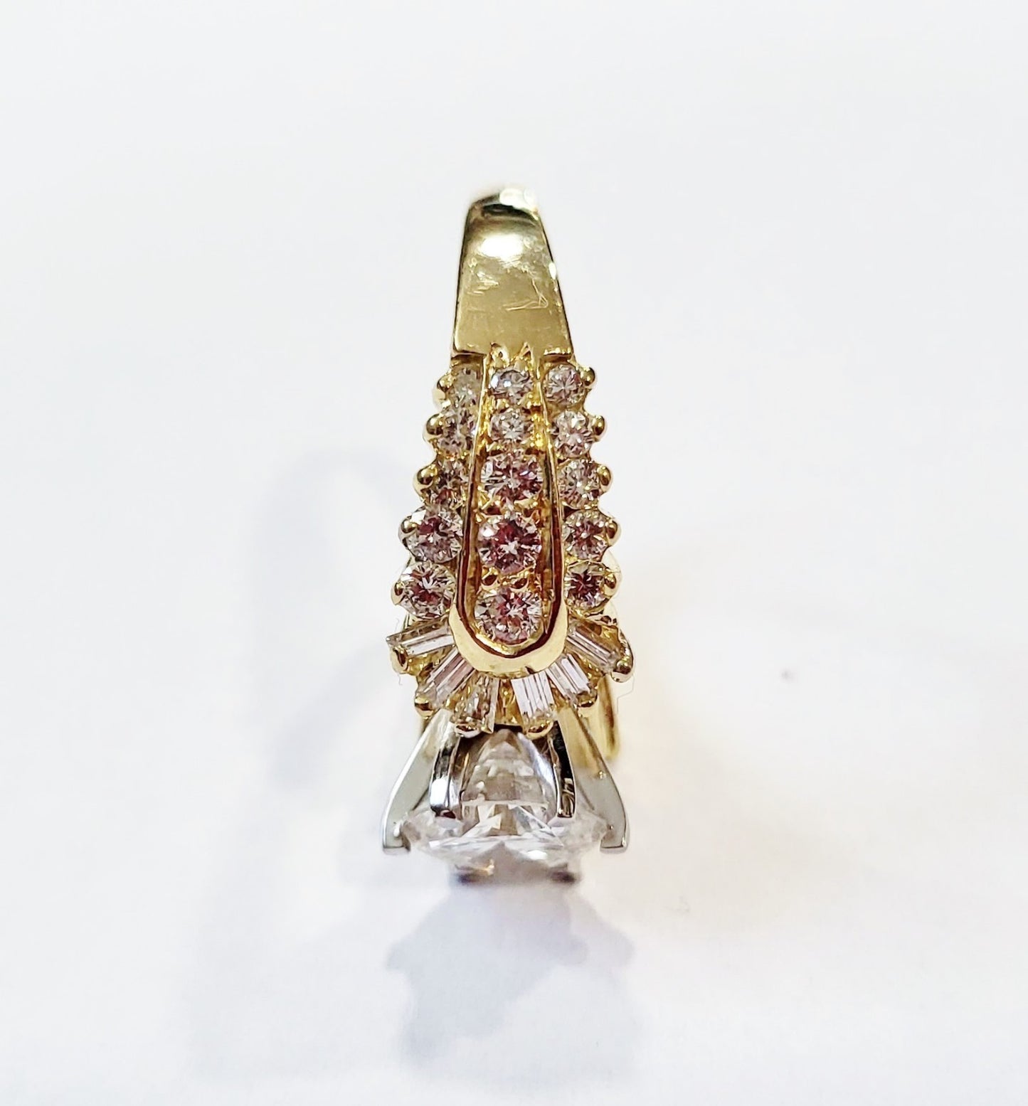 1.89ct Round Brilliant Diamond Baguette Ring — GIA Certified, 18k Yellow Gold