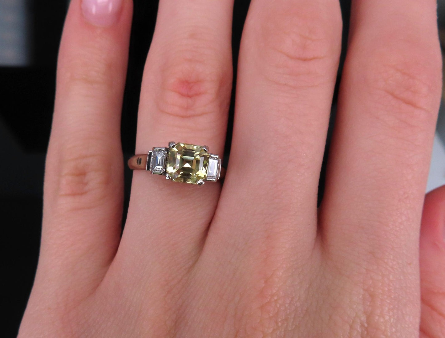 1.87ct Yellow Sapphire & 0.45ct Diamond Ring — GIA Certified, Platinum
