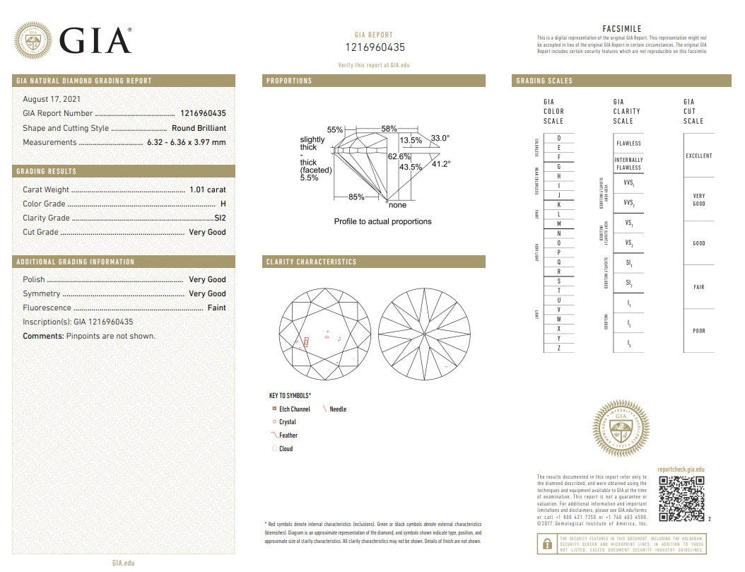 1.08ct Round Brilliant Diamond Engagement Ring — GIA Certified, Platinum