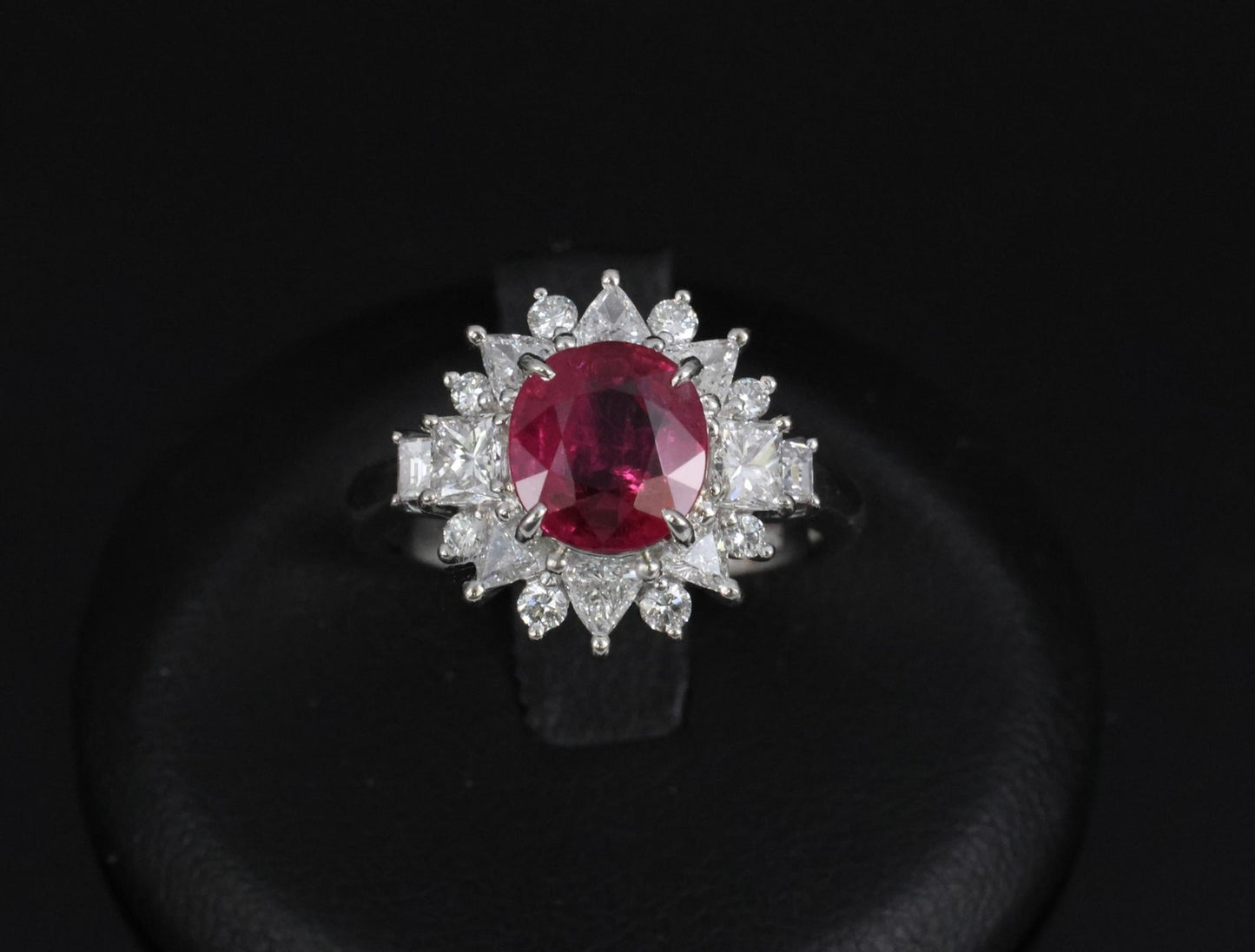 2.36ct Cushion Ruby & 1.02ct Diamond Ring — GIA Certified, Platinum