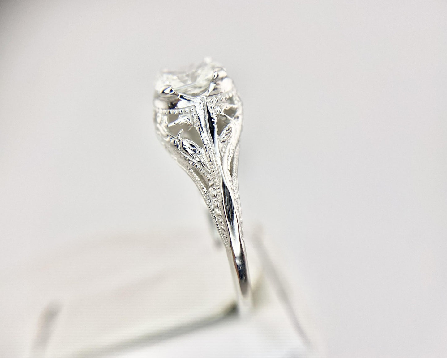 0.86ct Radiant Diamond Art Deco Filigree Ring — GIA Certified, Platinum