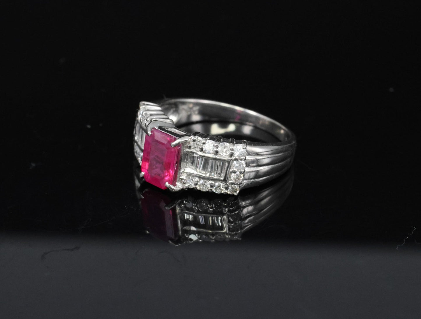 1.01ct Emerald Cut Diamond Engagement Ring — GIA Certified, 18k White Gold