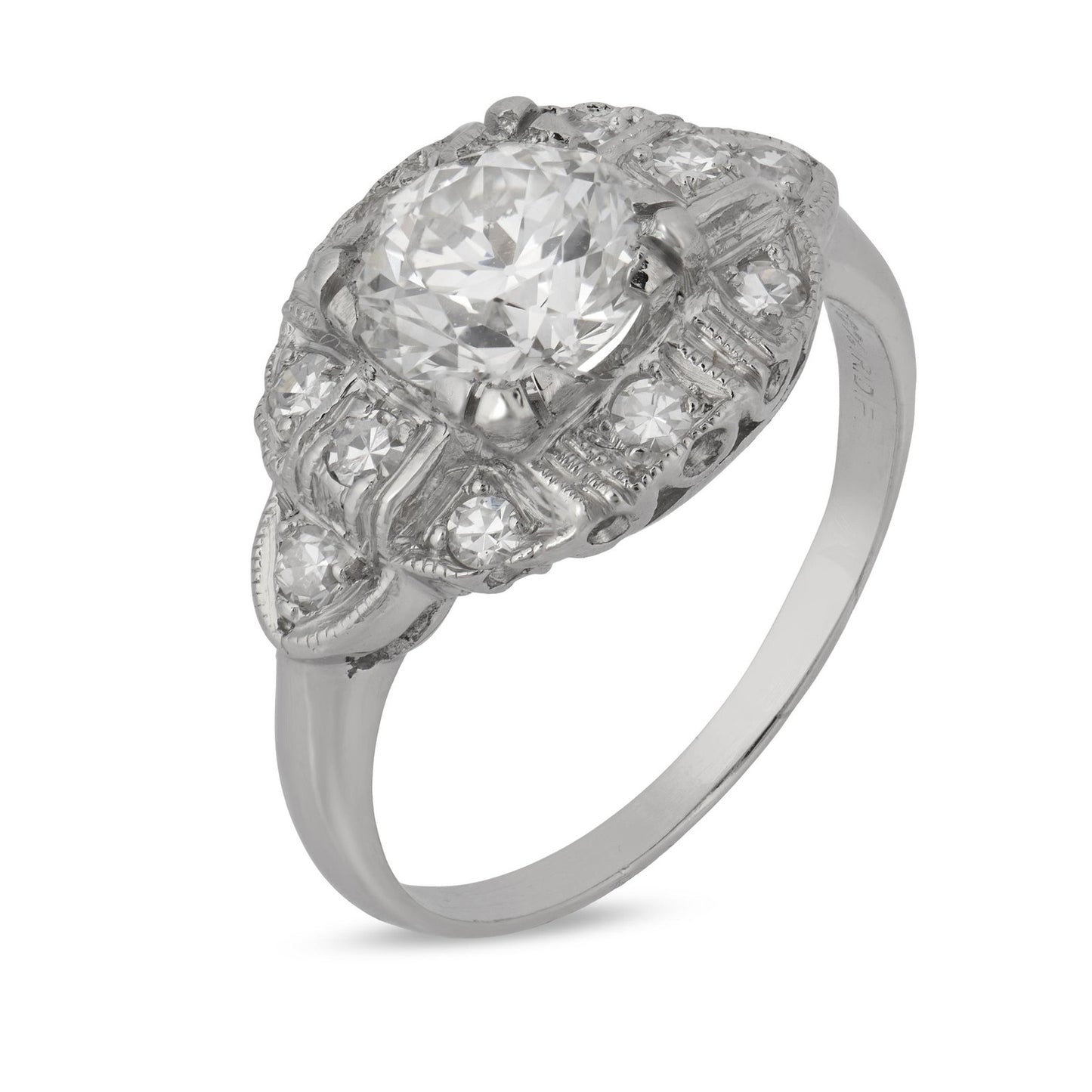 1.15ct Old European Cut Diamond Art Deco Ring — GIA Certified, Platinum