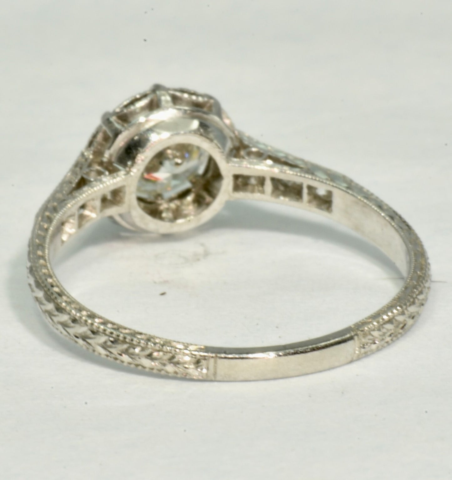 0.49ct Round Brilliant Art Deco Diamond Ring — GIA Certified, Platinum