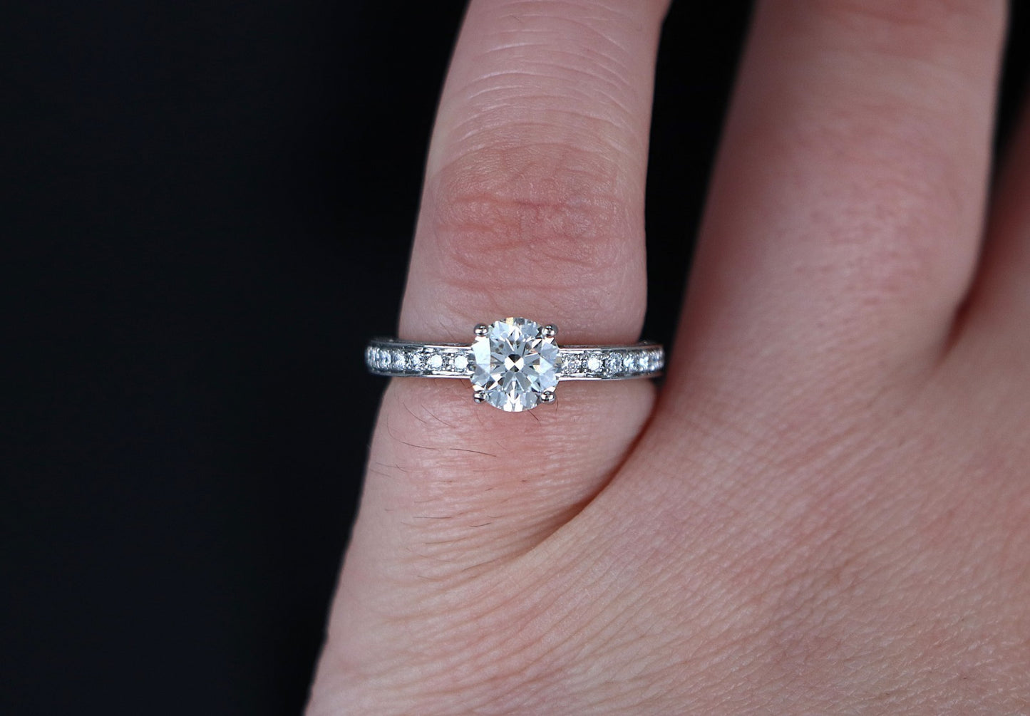 1.91ct Round Brilliant Diamond Halo Engagement Ring — GIA Certified, 18k White Gold