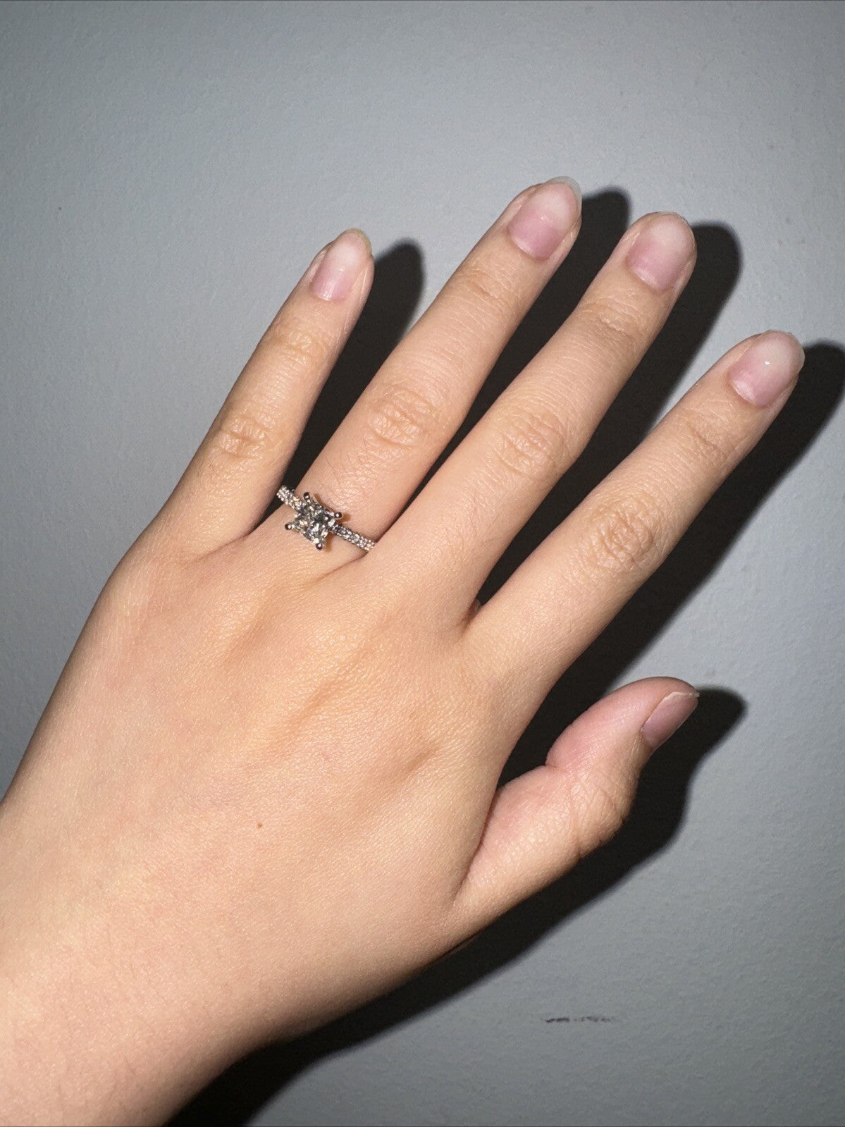 1.00ct Square Modified Brilliant Diamond Engagement Ring — GIA Certified, 14k White Gold