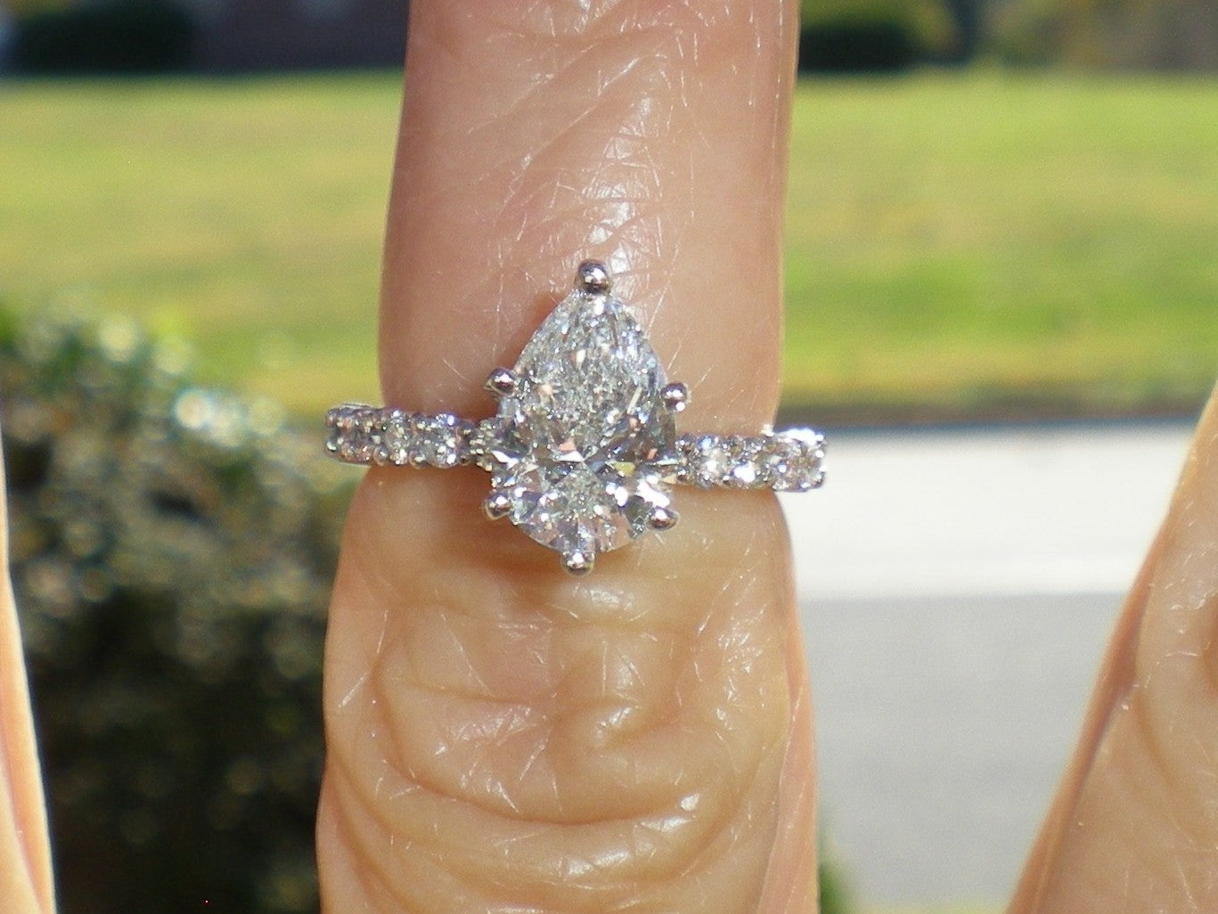 1.50ct Pear Brilliant Diamond Engagement Ring — GIA Certified, 14k White Gold
