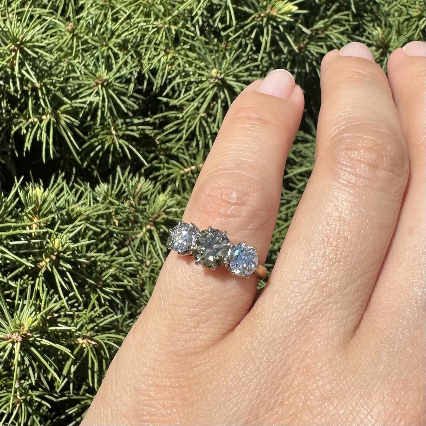 1.08ct Old Mine Cut Diamond Engagement Ring — GIA Certified, Platinum