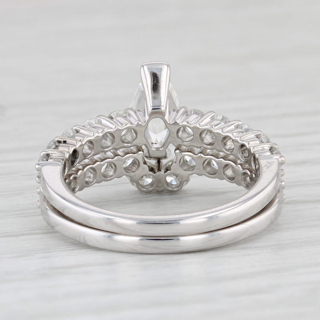 0.75ct Modified Hexagonal Mixed Cut Diamond Bridal Set — GIA Certified, 18k White Gold