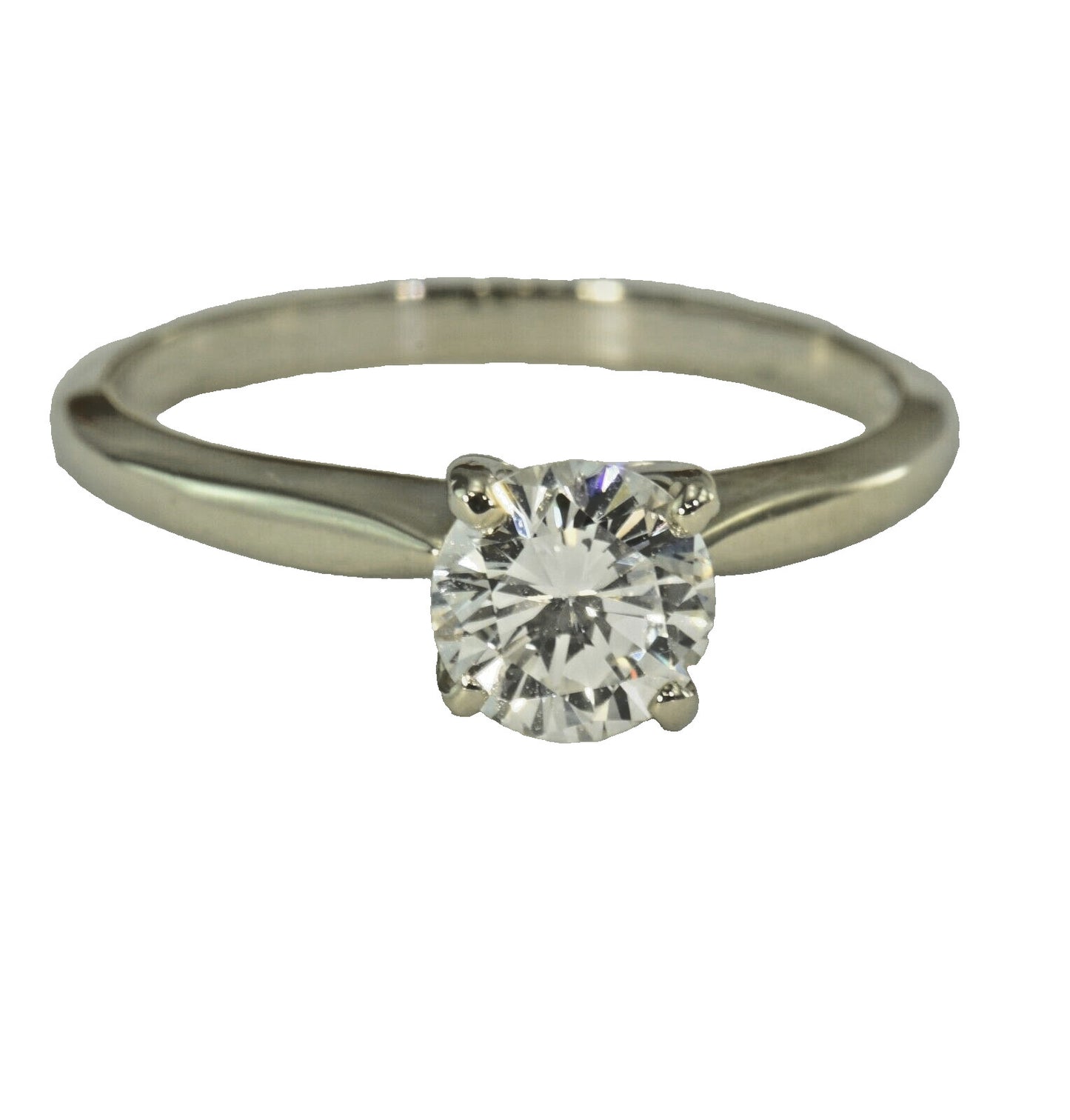 0.77ct Round Brilliant Diamond Solitaire Ring — GIA Certified, 14k White Gold
