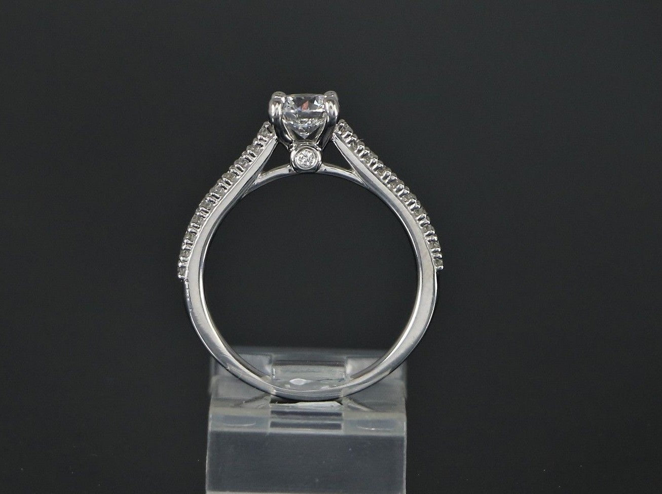 0.73ct Round Brilliant Diamond Engagement Ring with Wedding Band — GIA Certified, 14k White Gold