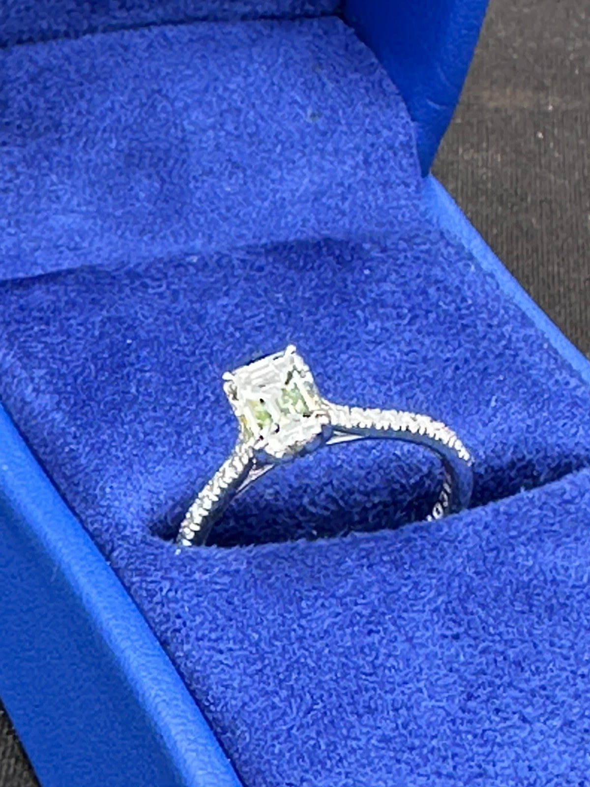 1.01ct Emerald Cut Diamond Engagement Ring — GIA Certified, 18k White Gold