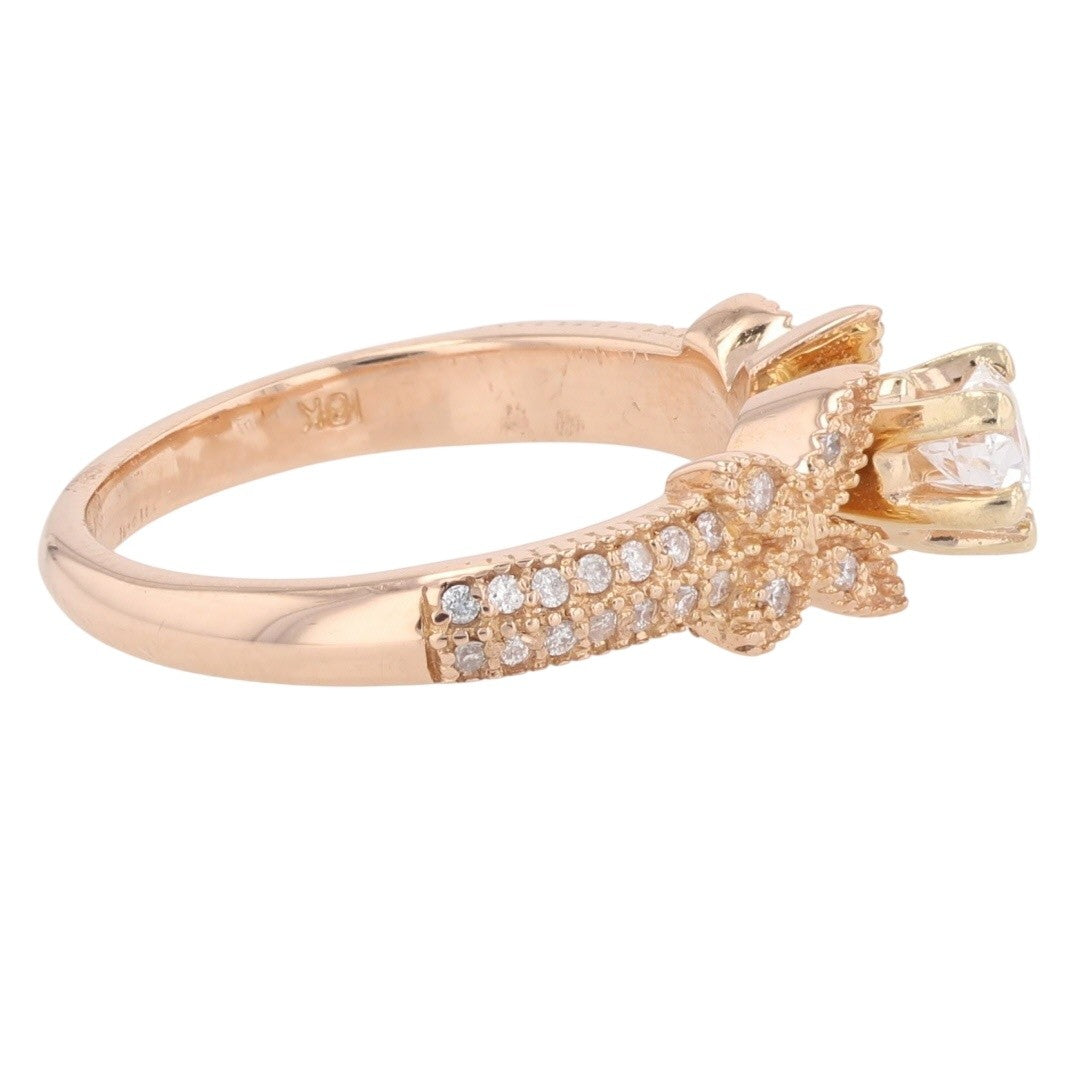 0.45ct Heart Diamond Engagement Ring with Accents — GIA Certified, 18k Rose Gold