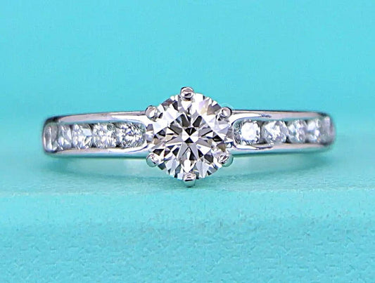 0.79ct Round Brilliant Diamond Channel Set Ring — GIA Certified, Platinum