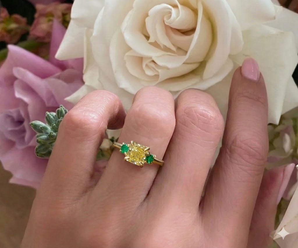 1.17ct Fancy Brownish Greenish Yellow Diamond Vintage Engagement Ring — GIA Certified, 14k Yellow Gold