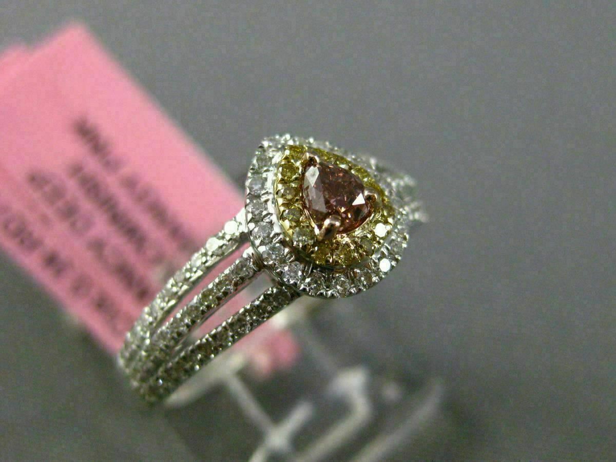 0.59ct Pear Diamond Fancy Multi-Stone Halo Ring — GIA Certified, 18k Tri-Color Gold