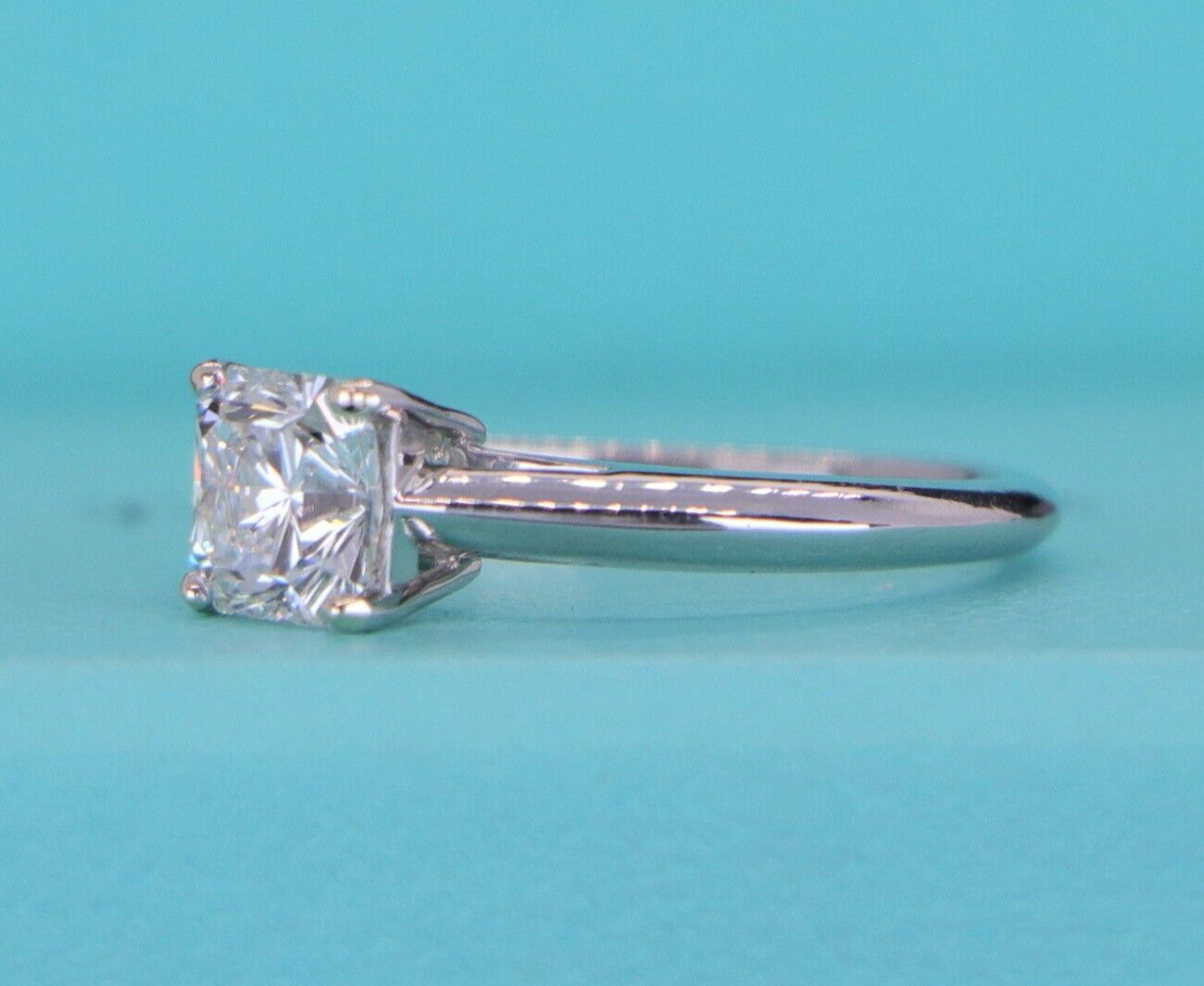 1.23ct Cut-Cornered Square Diamond Engagement Ring — GIA Certified, Platinum