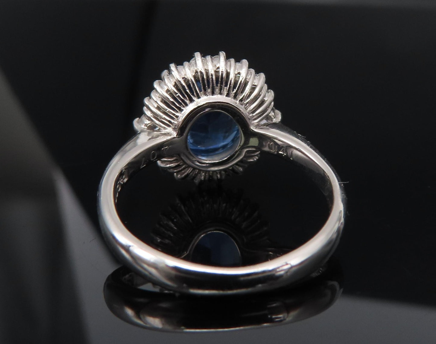 4.06ct Oval Diamond Sapphire Halo Ring — GIA Certified, 14k White Gold