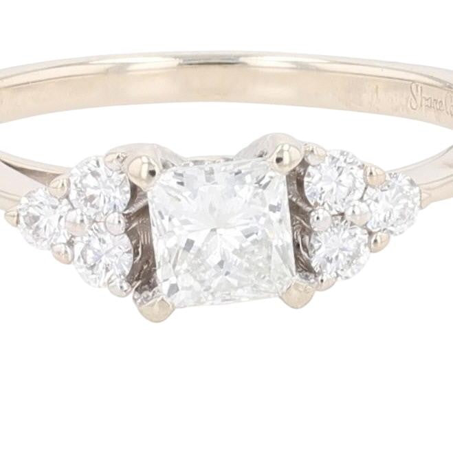 0.81ct Princess Diamond Solitaire with Accent Ring — GIA Certified, 14k Rose Gold