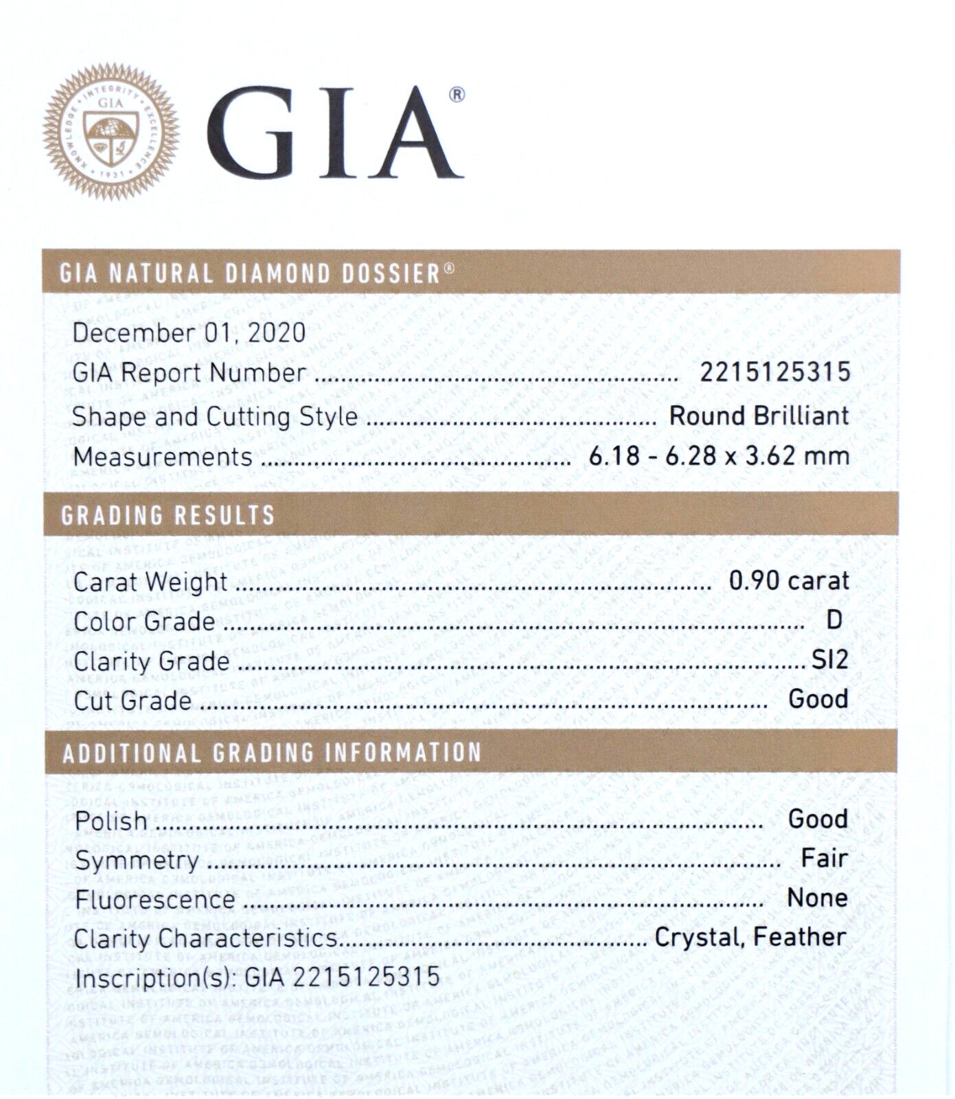 0.90ct Round Brilliant Diamond Engagement Ring — GIA Certified, 18k White Gold