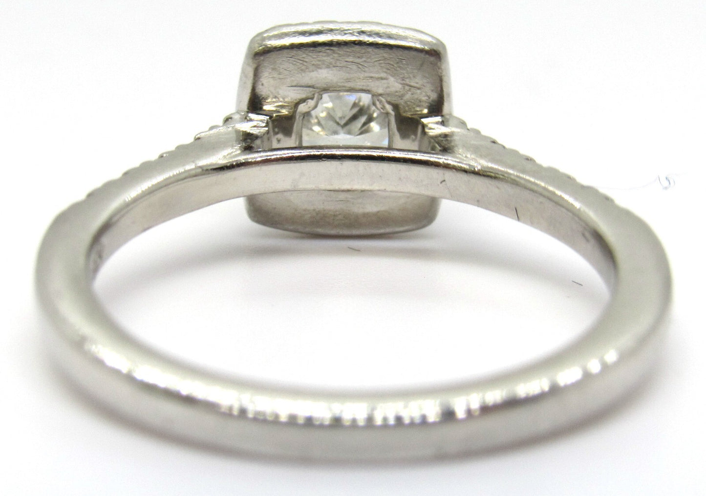 0.72ct Cushion Diamond Halo Engagement Ring — GIA Certified, Platinum