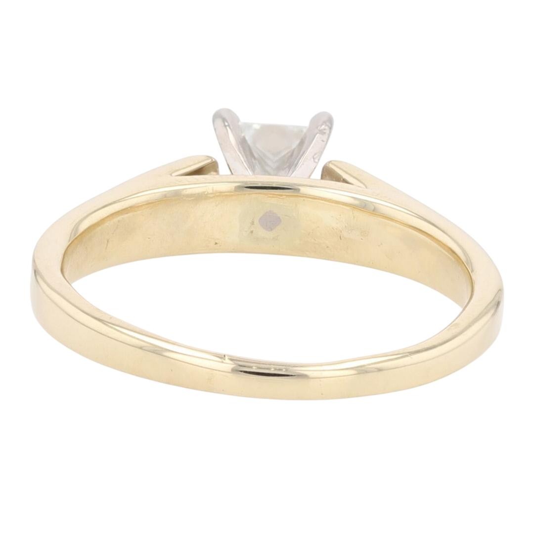 0.60ct Princess Diamond Solitaire Engagement Ring — GIA Certified, 14k Yellow Gold