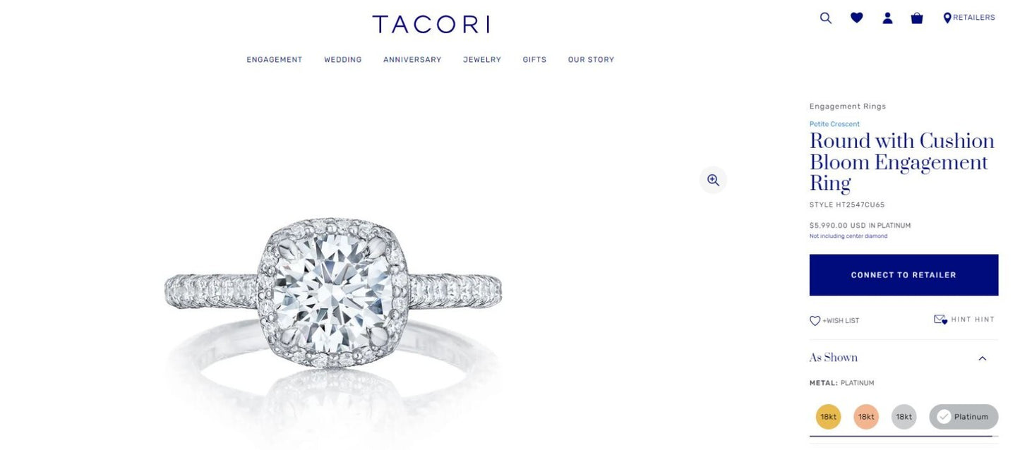 0.96ct Round Brilliant Diamond Engagement Ring — GIA Certified, Platinum