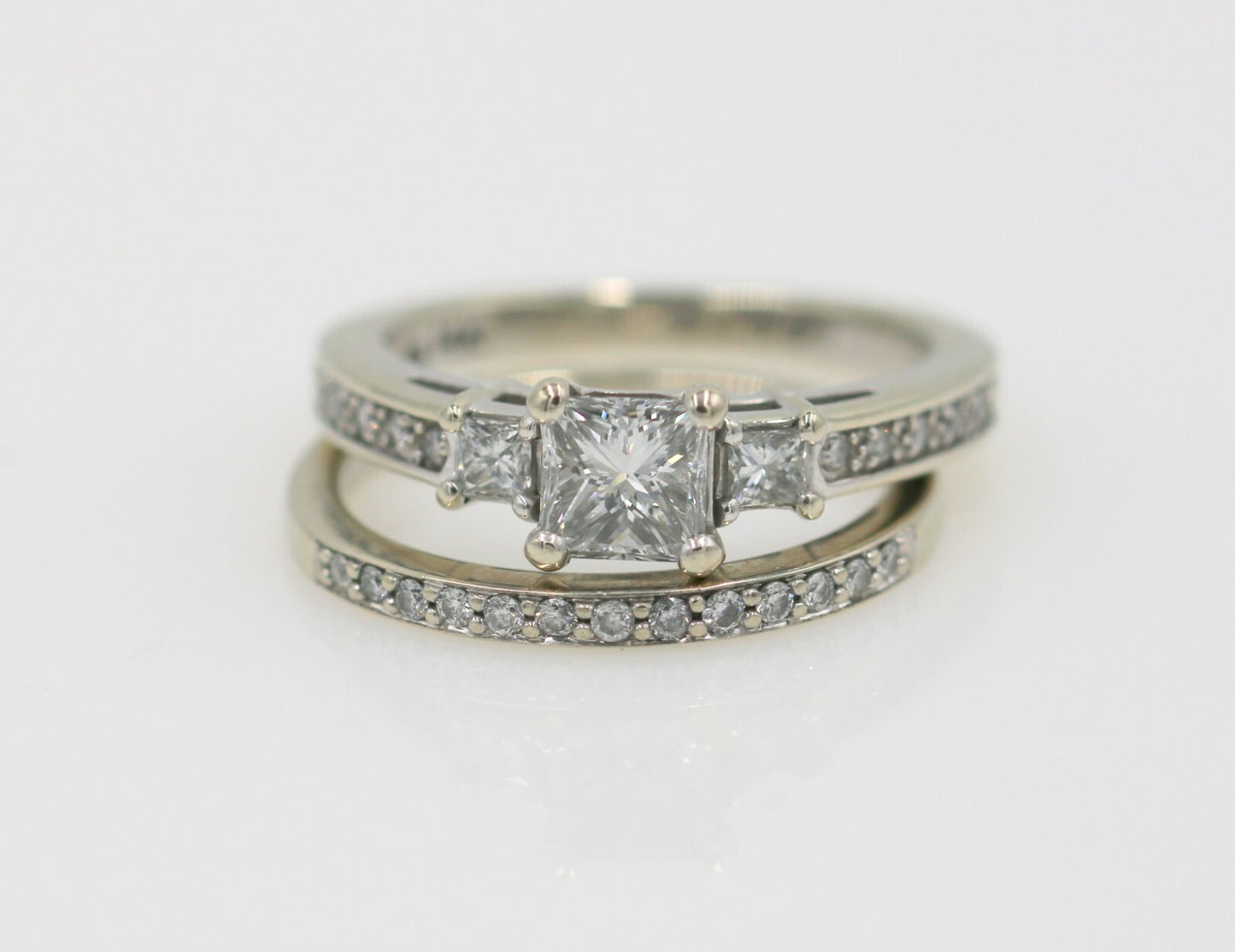 0.74ct Square Modified Brilliant Diamond Engagement Ring — GIA Certified, 14k White Gold