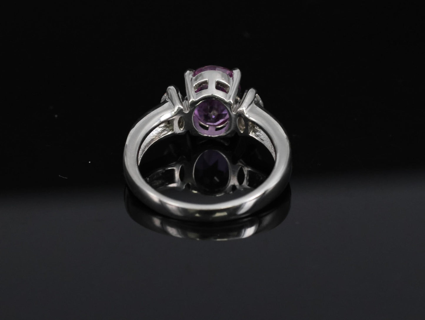 2.91ct Oval Pink Sapphire & Diamond Ring — GIA Certified, Platinum