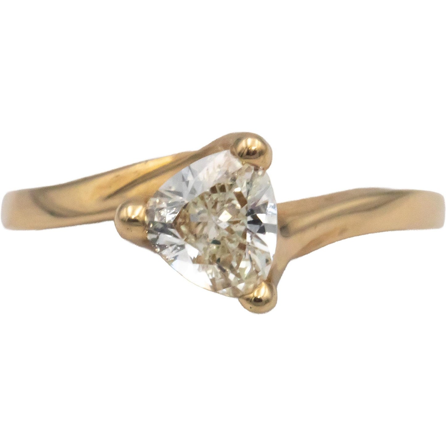 0.76ct Modified Triangular Brilliant Diamond Ring — GIA Certified, 14k Gold