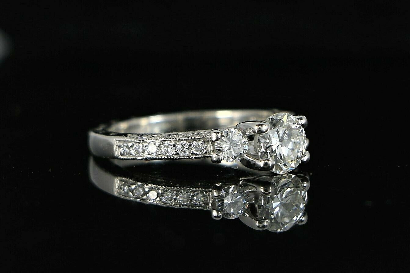 0.76ct Round Brilliant Diamond Three Stone Ring — GIA Certified, Platinum