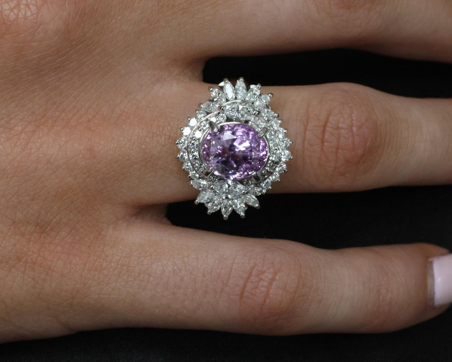 5.26ct Oval Sapphire & 1.43ct Diamond Cocktail Ring — GIA Certified, Platinum