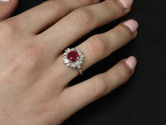 2.36ct Cushion Ruby & 1.02ct Diamond Ring — GIA Certified, Platinum