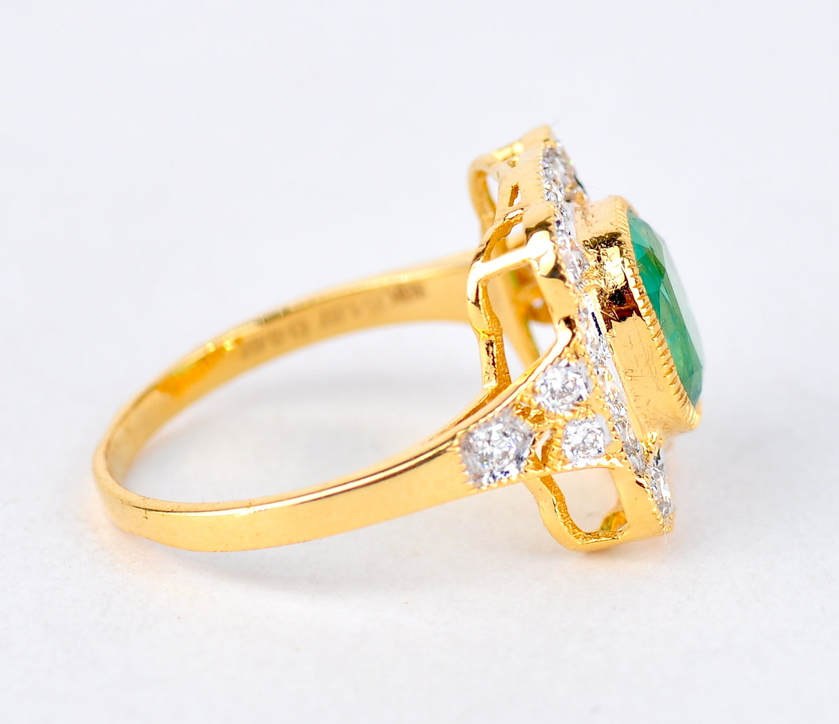 1.87ct Emerald Cut Colombian Emerald Diamond Ring — GIA Certified, 18k Yellow Gold
