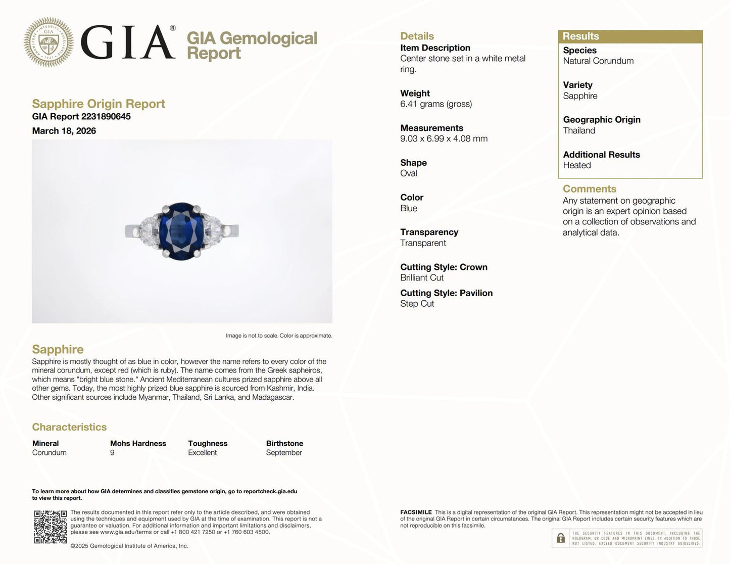 2.10ct Oval Sapphire Diamond Ring — GIA Certified, Platinum