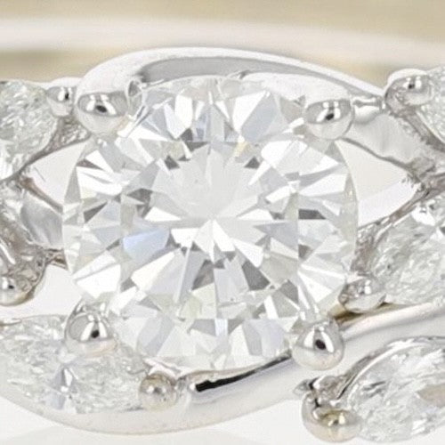 0.59ct Round Brilliant Halo Engagement Ring — GIA Certified, 18K White Gold