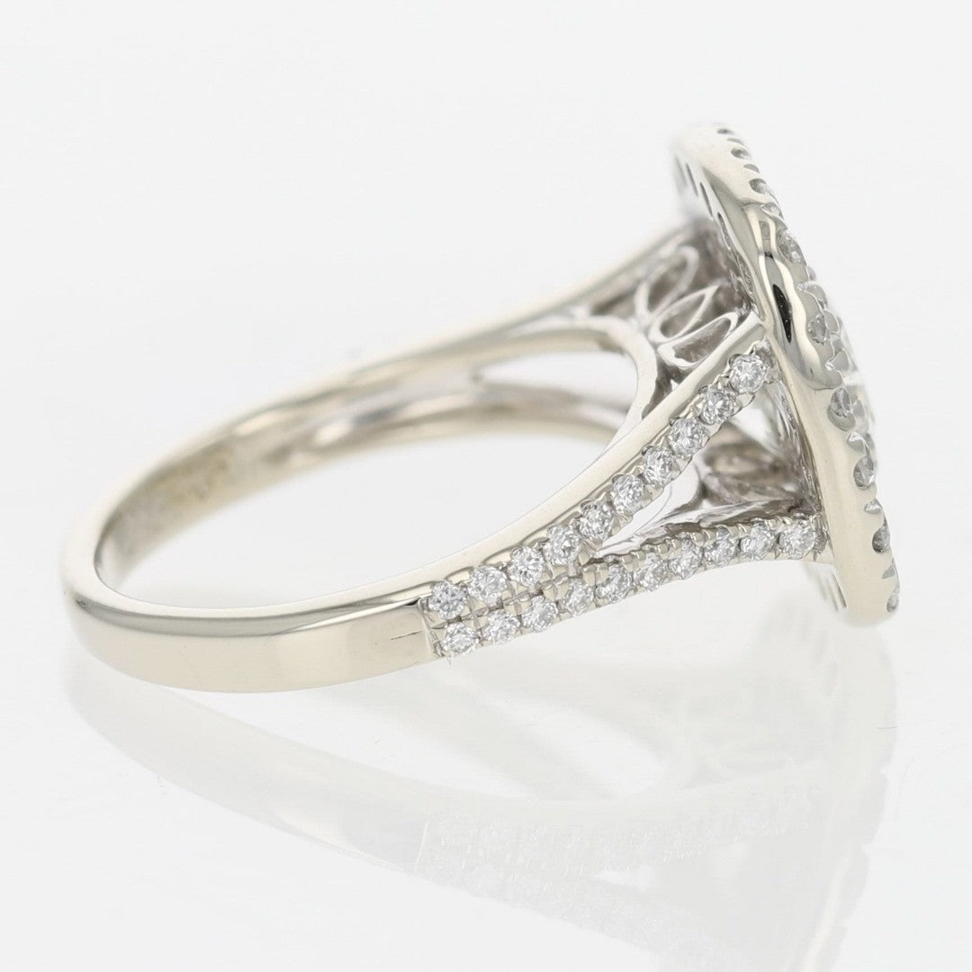 1.68ct Cushion Diamond Halo Engagement Ring — GIA Certified, 14k White Gold