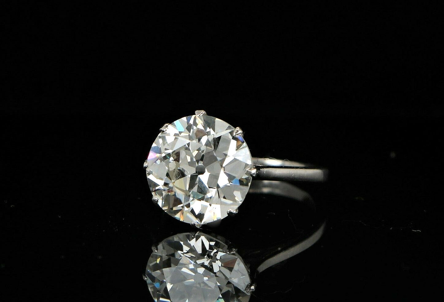4.60ct Old European Brilliant Diamond Engagement Ring — GIA Certified, Platinum