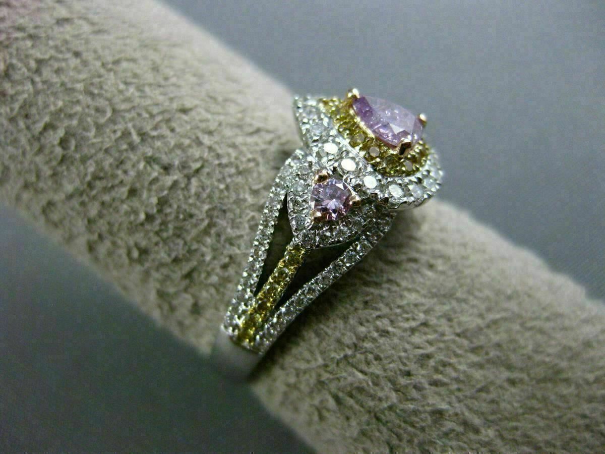 0.79ct Pear Diamond Halo Engagement Ring — GIA Certified, 18k Tri-Color Gold