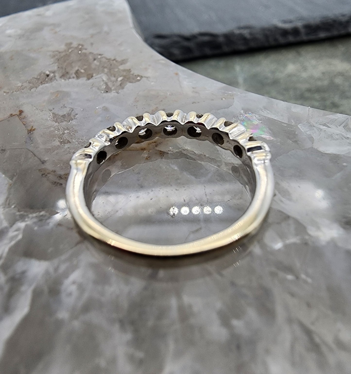0.34ct Round Brilliant Diamond Row Band Ring — GIA Certified, 14k White Gold