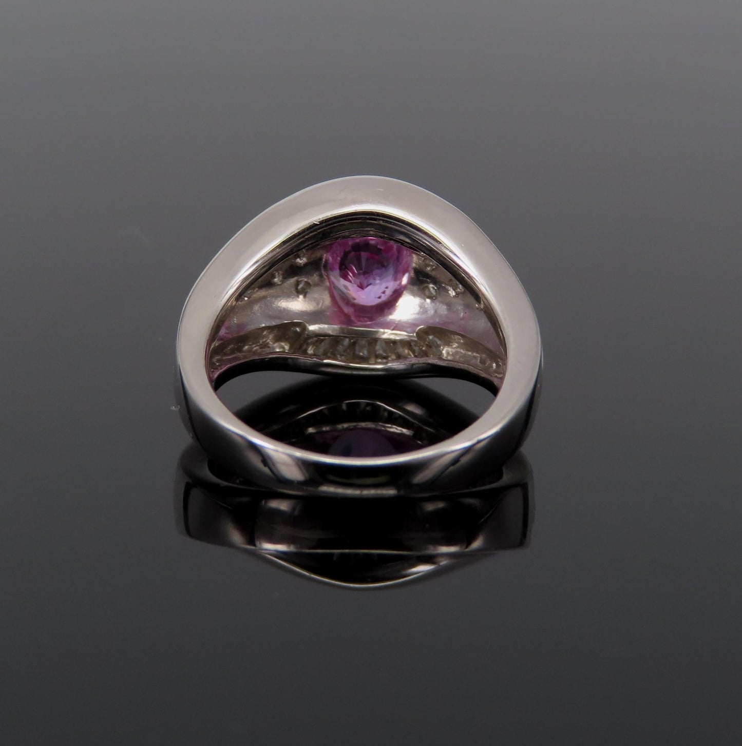 2.12ct Cushion Cut Pink Sapphire & 0.54ct Diamond Ring — GIA Certified, Platinum