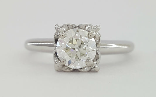 0.75ct Round Brilliant Diamond Solitaire Ring — GIA Certified, 14k White Gold