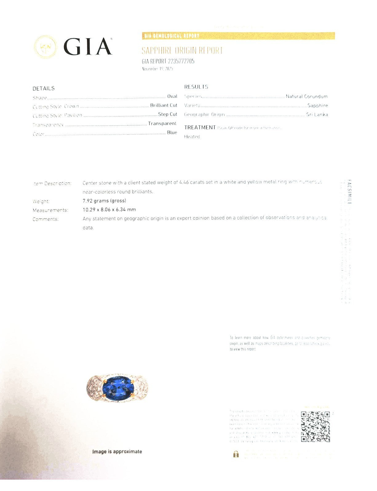 4.25ct Oval Sapphire & Diamond Ring — GIA Certified, 18k White Gold