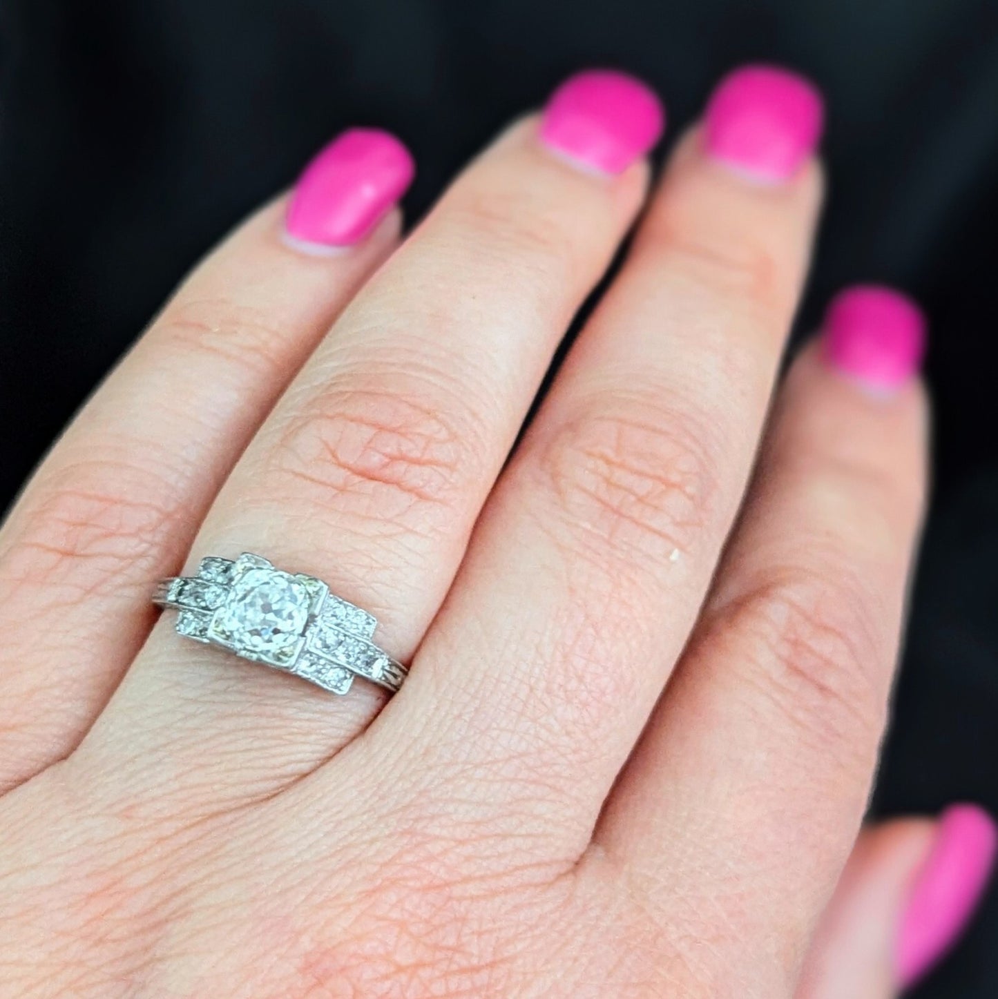 1.15ct Old European Cut Diamond Art Deco Ring — GIA Certified, Platinum
