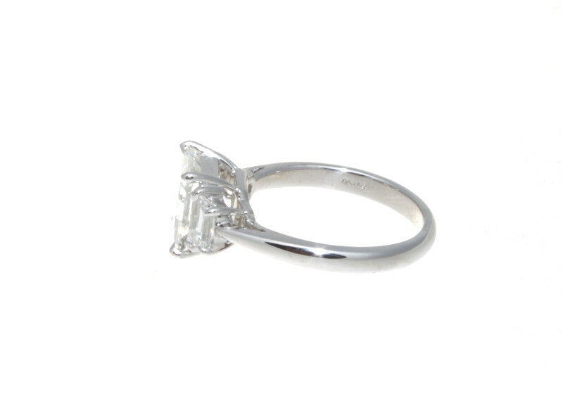 2.06ct Rectangular Step Cut Diamond Three Stone Ring — GIA Certified, Platinum